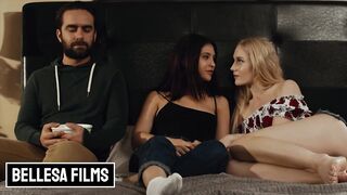 Small tit Bffs (Jane Wilde, Emma Straletto) share cock in mff threesome - Bellesa