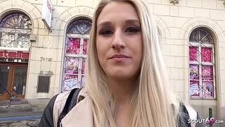 GERMAN SCOUT - Hot College Teen Diane talk to ANAL Casting