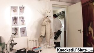 Preggo babe fucks in the doctor's