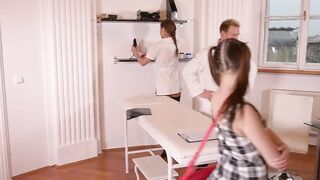 Tina Kay and Luna Rival pay a visit to the horny doctor