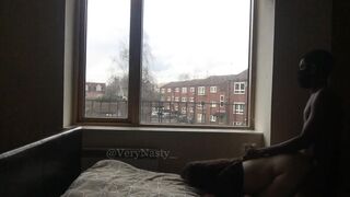 Slut Fucking BBC by the window for everyone to see