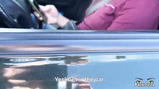 Stepmom makes a DeepThroat to Stepson in the car to the ThroatPie