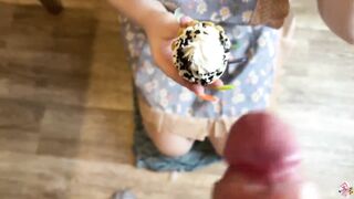 Instead of Cooking, Couple Had Rough Fuck and CUMcake In Kitchen (She really eats it)