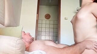chubby girl loves getting her tits squeezed while taking cock