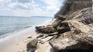 Fuck stranger girl with leather pants on public beach