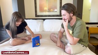 A connect 4 turns naughty quickly as she loses all or clothes