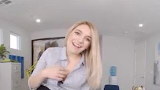Busting Secretary's Naughty Deeds Earns Her A Cum On Her Pussy