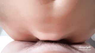 Please be quiet, my husband is home! Cheating MILF lets step son to cum in her panty