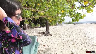 Cheating on my wife with a beautiful stranger on a public beach