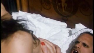 cumshot in mouth of this vinatage Spanish slut