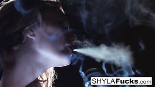 Gorgeous and Big Tittied Blonde Loves to Smoke