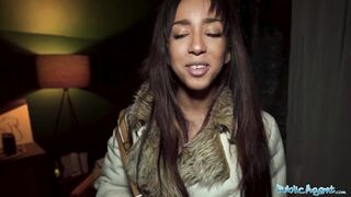 Public Agent Brunette stunner rides a fat cock deep in her wet tight pussy
