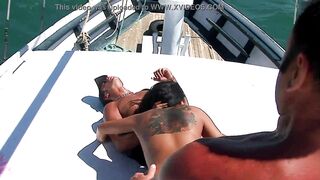 Butt Pirates! Busty Brazilian Ass Fucked on Open Water. MMF Nautical Threeway