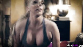 Ricky showers her stepmom Christie Stevens with affection eating her milf pussy and making her soaking wet