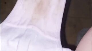 shy teen taking off her panties