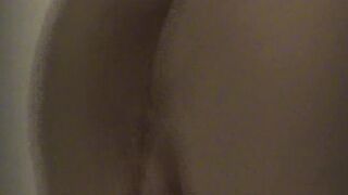 I hid behind a curtain and caught her masturbating