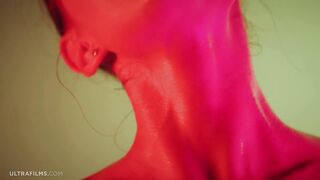 ULTRAFILMS Gorgeous Ukrainian model Sybil oiling herself and passionately fingering her pussy