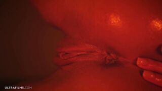 ULTRAFILMS Gorgeous Ukrainian model Sybil oiling herself and passionately fingering her pussy