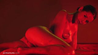 ULTRAFILMS Gorgeous Ukrainian model Sybil oiling herself and passionately fingering her pussy