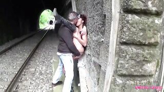 Chantal has sex at the train station