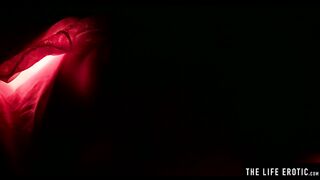 Watch this hot blonde plunge glowsticks in her pussy and ass