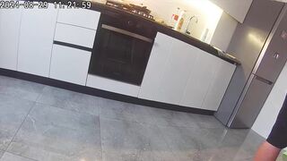 Real cheating. Wife fucks a neighbor in the kitchen.
