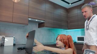 This Busty Tight StepSister Jumps On My Huge Cock Not Knowing Her Parents Are Watching Through The Camera