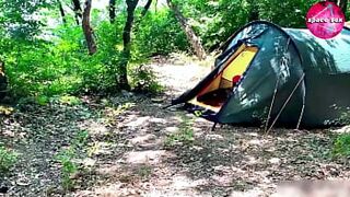 Saw Solo Masturbation Girl While Camping