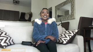 Petite African model taken advantage by white hung producer at casting
