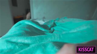 S2E3: Step mom came from party without panties and Step son fucked her in share bed till cum inside