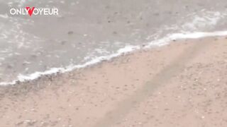 Beach Voyeur. Older guy fucking hot MILF on the ocean shore