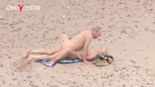 Beach Voyeur. Older guy fucking hot MILF on the ocean shore