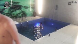 Threesome with friends in the motel pool Part 3
