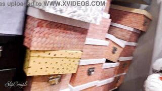 Handjob with lots of spit in a store :P so risky
