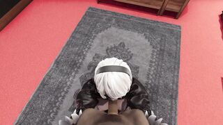 Hentai 3D: 2B enjoys a big black cock.