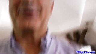 British amateur teen cocksucks oldman at home