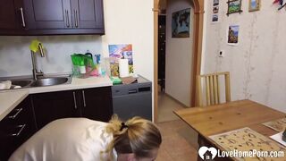 Stuck stepmom gets a good anal pounding