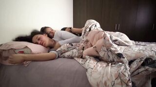 My best friend is feeling sad and we snuggle in her husband's bed together