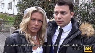 DEBT4k. A big debt is the reason why the girl gets fucked in the presence of the groom
