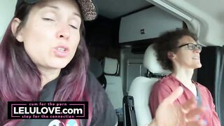 Babe talking all about behind the porn scenes while riding passenger in RV sharing details from candid daily life - Lelu Love