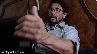 Caught my Step-Daddy Jerking his Cock to Teen Porn!