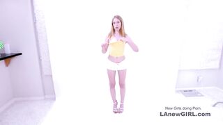 Cute 19 Blonde has strong Orgasm getting Tight Pussy Penetrated
