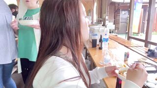 Eating yakiniku at a Japanese BBQ place