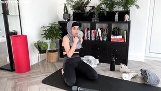 Muslim Aaliyah Yasin is caught by her housemate and gets cum on her face