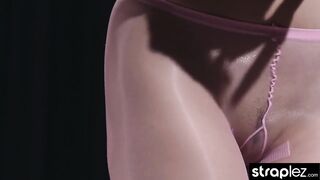 Nylon clad lesbians enjoy face sitting and strapon dicking