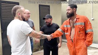 Group of MECHANICS fuck my ass in their free time