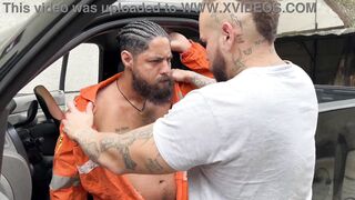 Group of MECHANICS fuck my ass in their free time