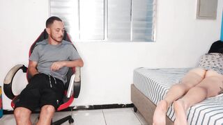 Horny stepsister exposes her ass to tease her stepbrother