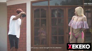 While Venezuelan Latina with big tits changes in her room she is spied on by a fake photographer