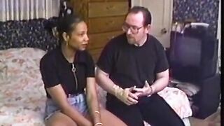 Vintage ebony amateur bouncing on hard cock